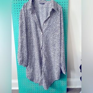 Black and White Cheetah Shirt Dress